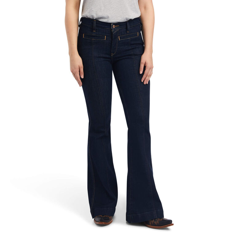 Pantalones Vaqueros Ariat R.E.A.L. High Rise Alexa Flare Azules Oscuro Mujer - Chile 043-VPLJWK